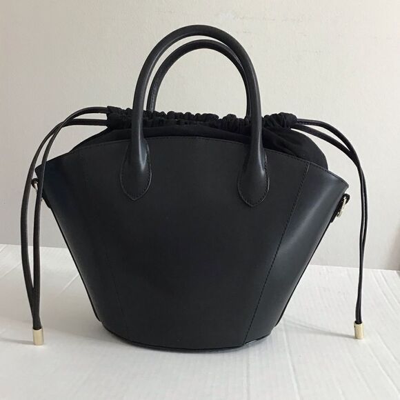 TED BAKER Saffet Oversized Bucket Tote Bag Black Leather New With Tag Oversized - Picture 3 of 15